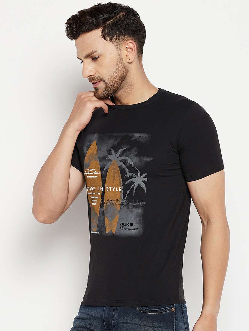 men round neck front print t-shirt - 18874959 -  Standard Image - 1