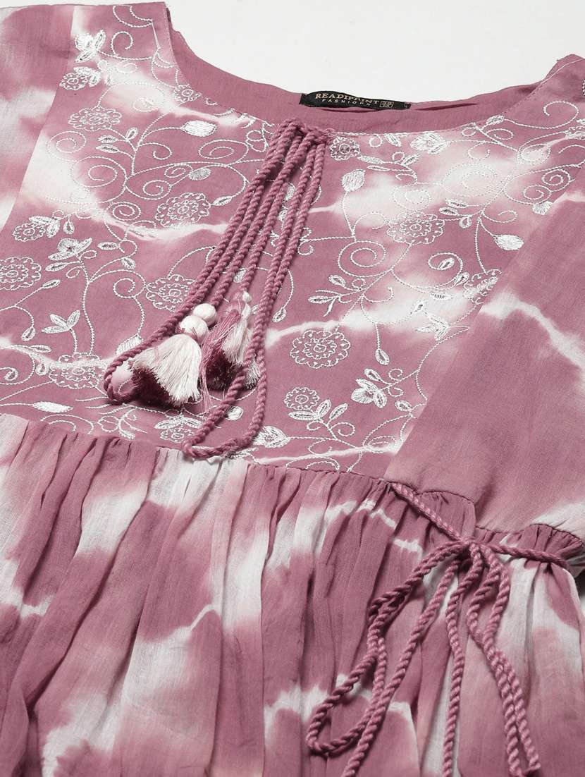 tie and dye tiered ethnic dress - 18875350 - Standard Image - 4