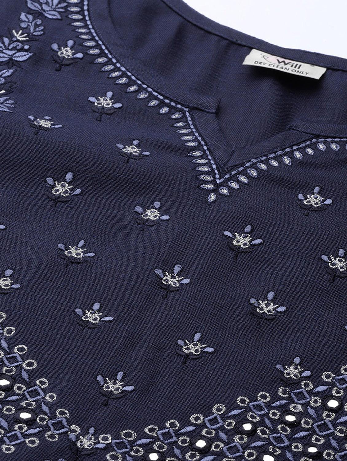 embroidered kurta set with dupatta - 18875400 - Standard Image - 4