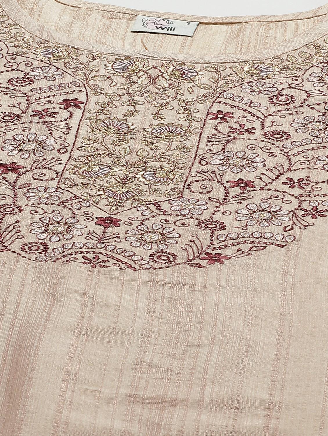 embroidered kurta set with dupatta - 18875407 - Standard Image - 4