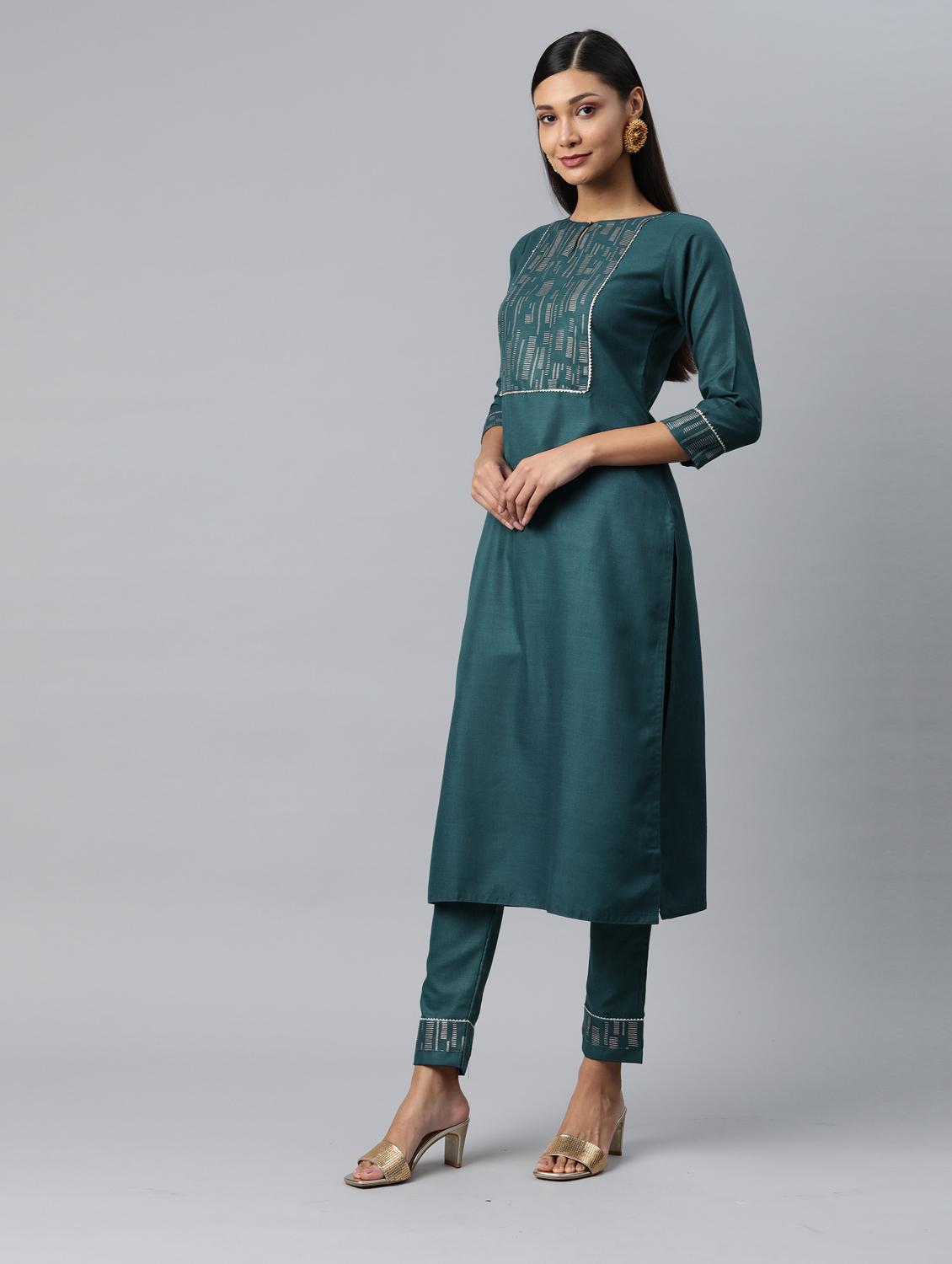 gota patti kurta pant set with dupatta - 18875412 - Standard Image - 1