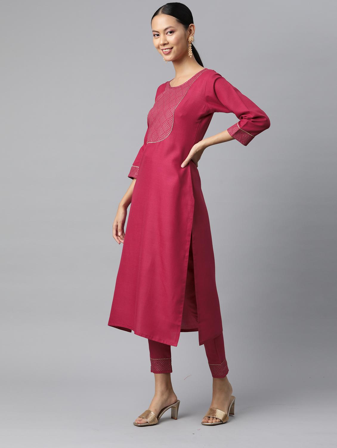 foil printed kurta set with dupatta  - 18875414 -  Standard Image - 1