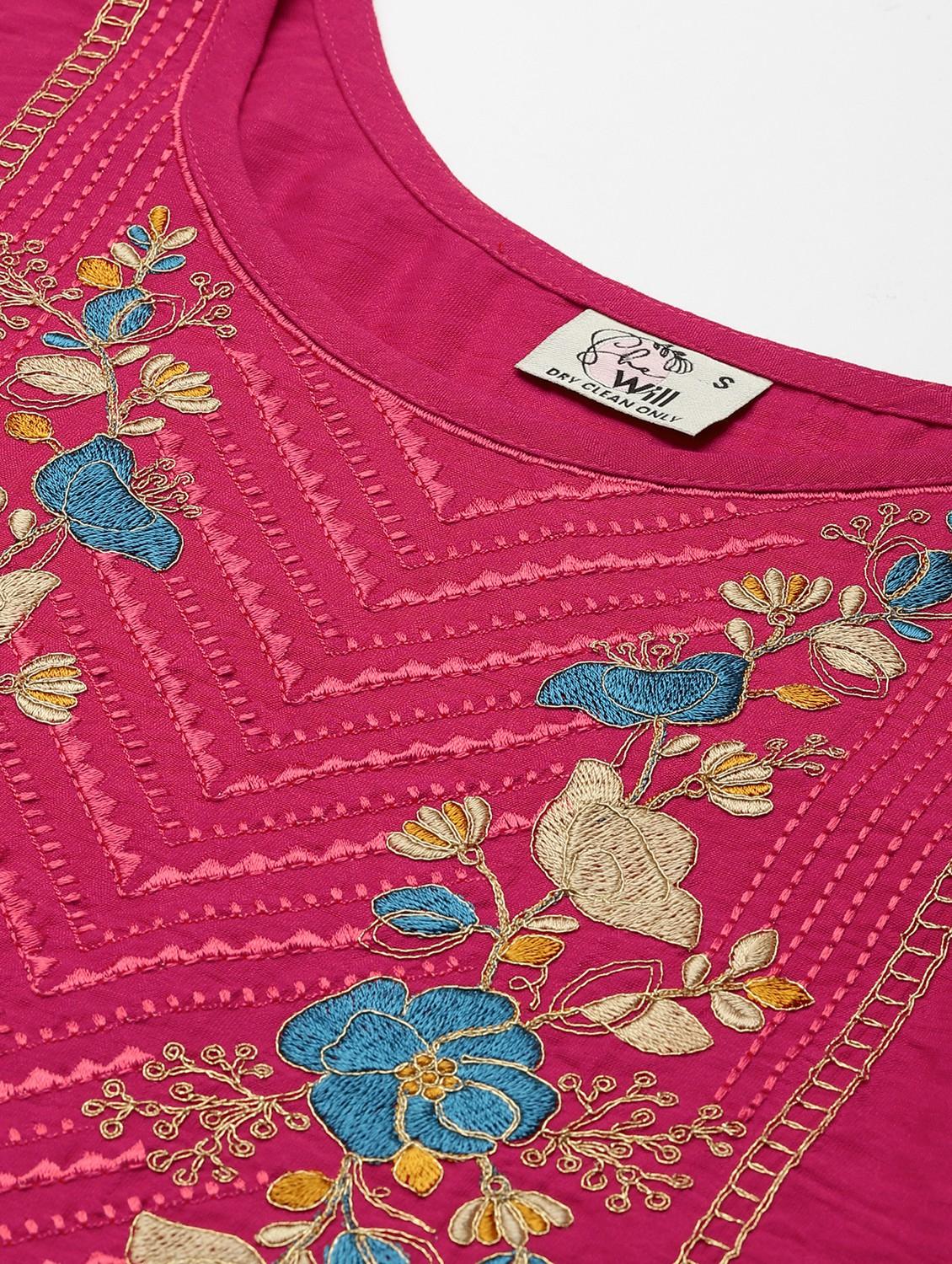 embroidered kurta set with dupatta - 18875416 - Standard Image - 4