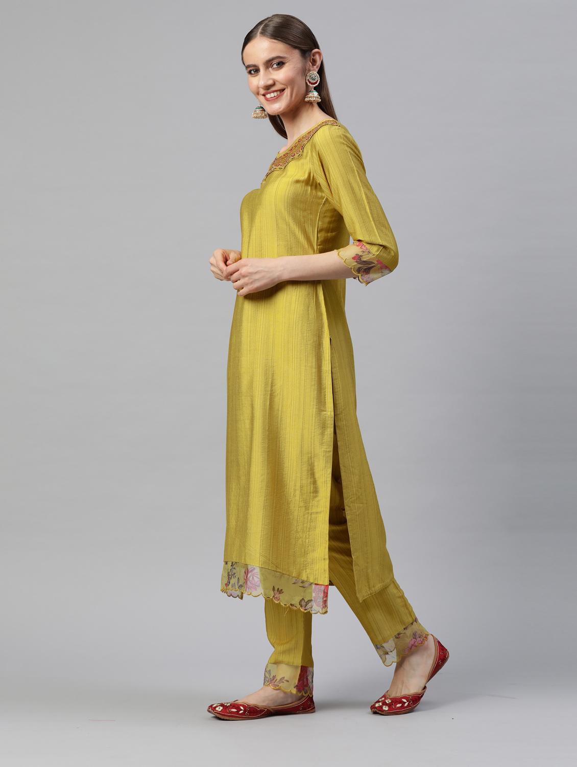 embroidered kurta set with dupatta - 18875435 - Standard Image - 1