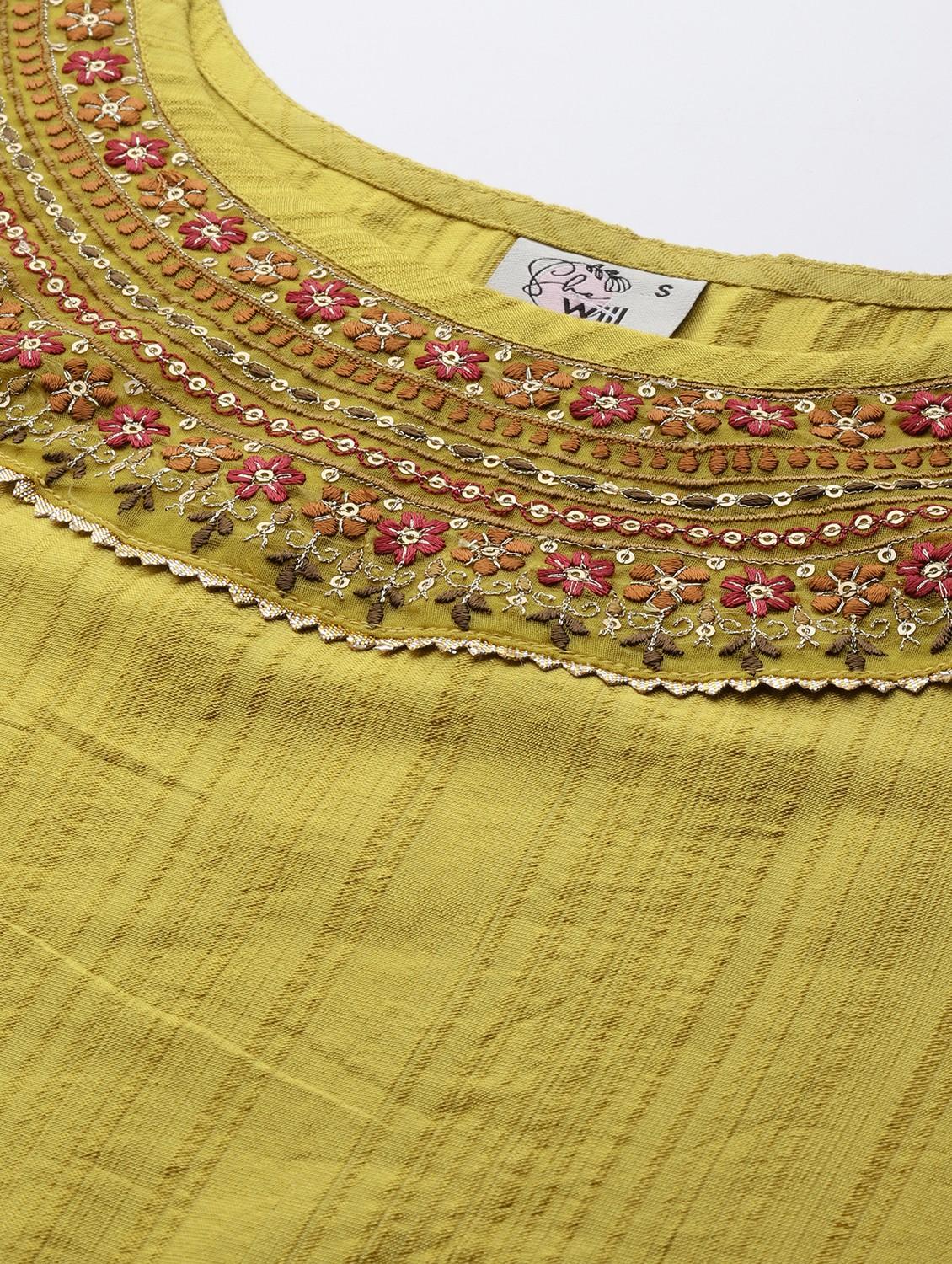 embroidered kurta set with dupatta - 18875435 - Standard Image - 4