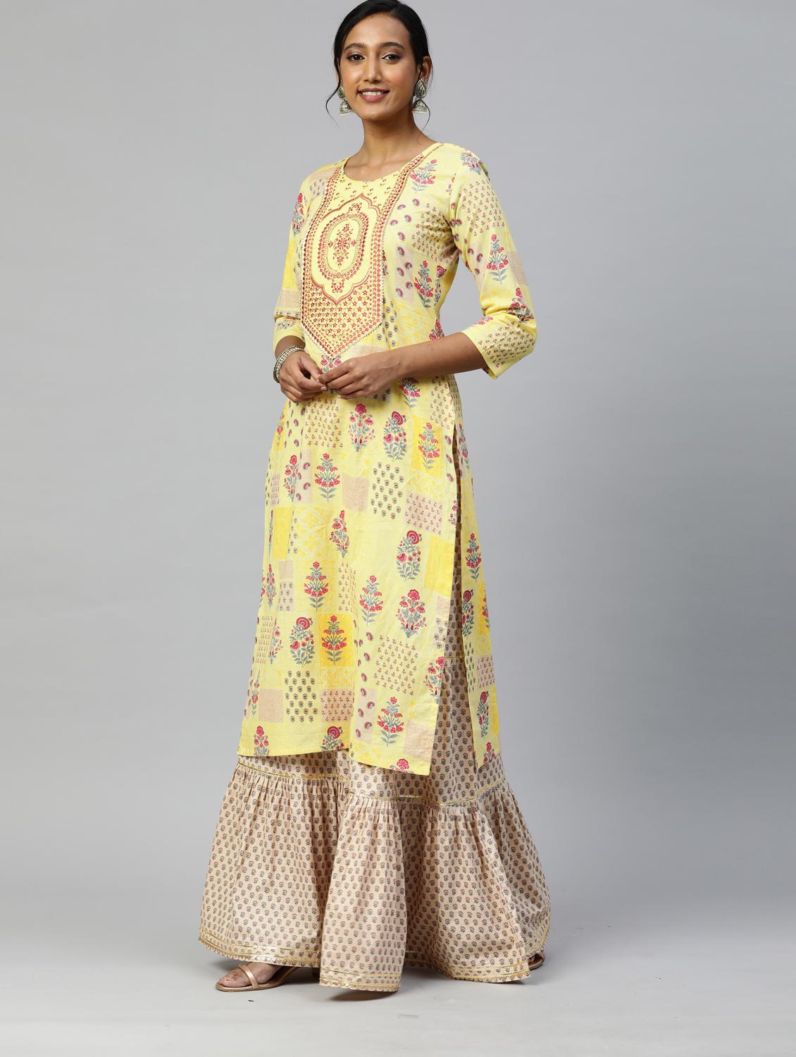 embroidered suit set with dupatta - 18875471 - Standard Image - 1