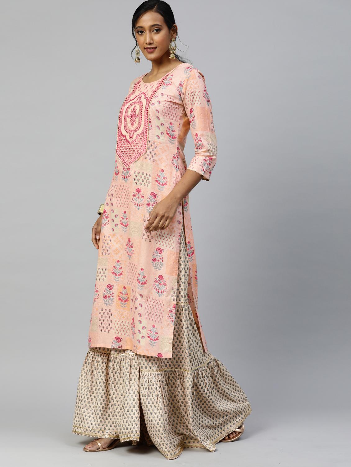 embroidered suit set with dupatta - 18875474 -  Standard Image - 1