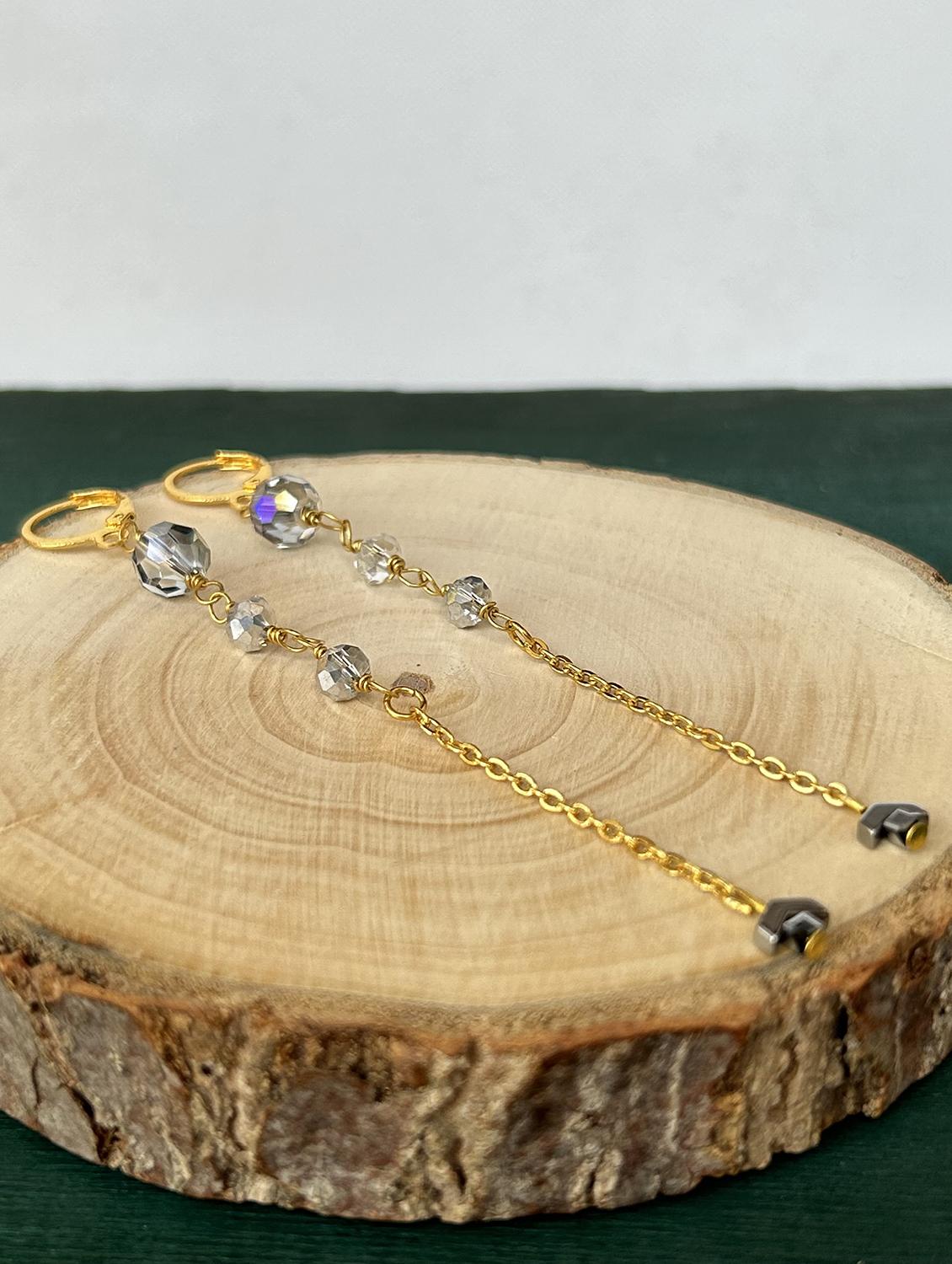 blue brass drop earring - 18875524 -  Zoom Image - 0