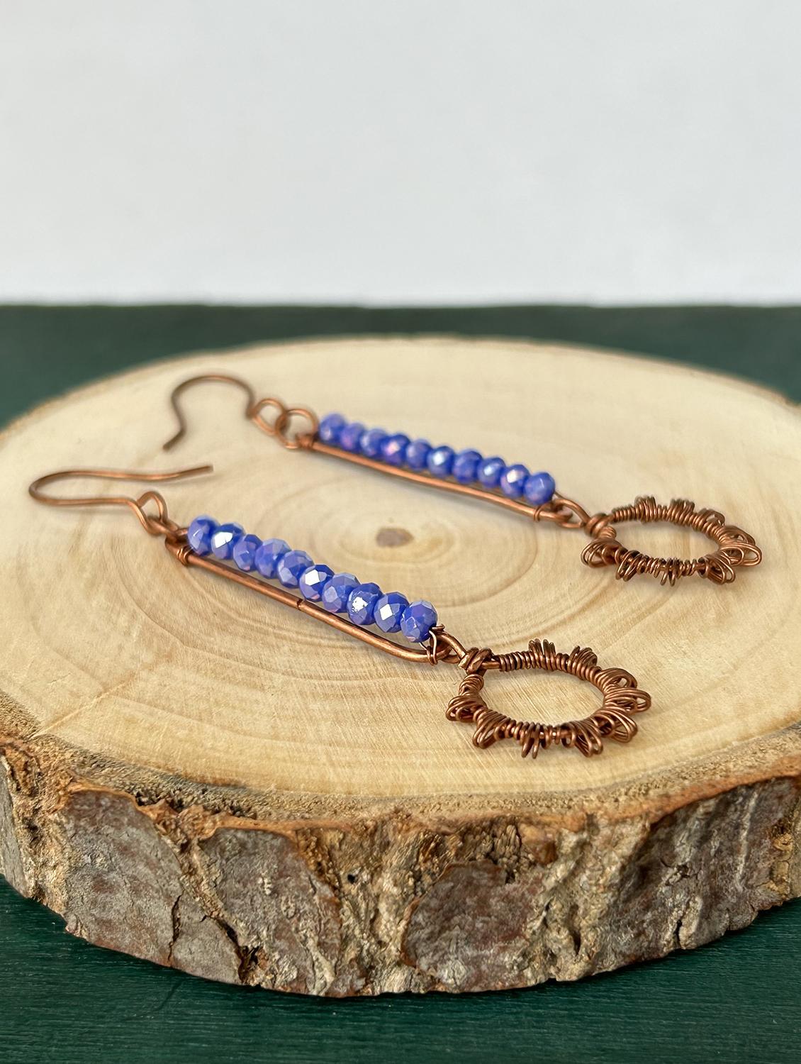 blue copper hoop earring - 18875525 - Zoom Image - 0