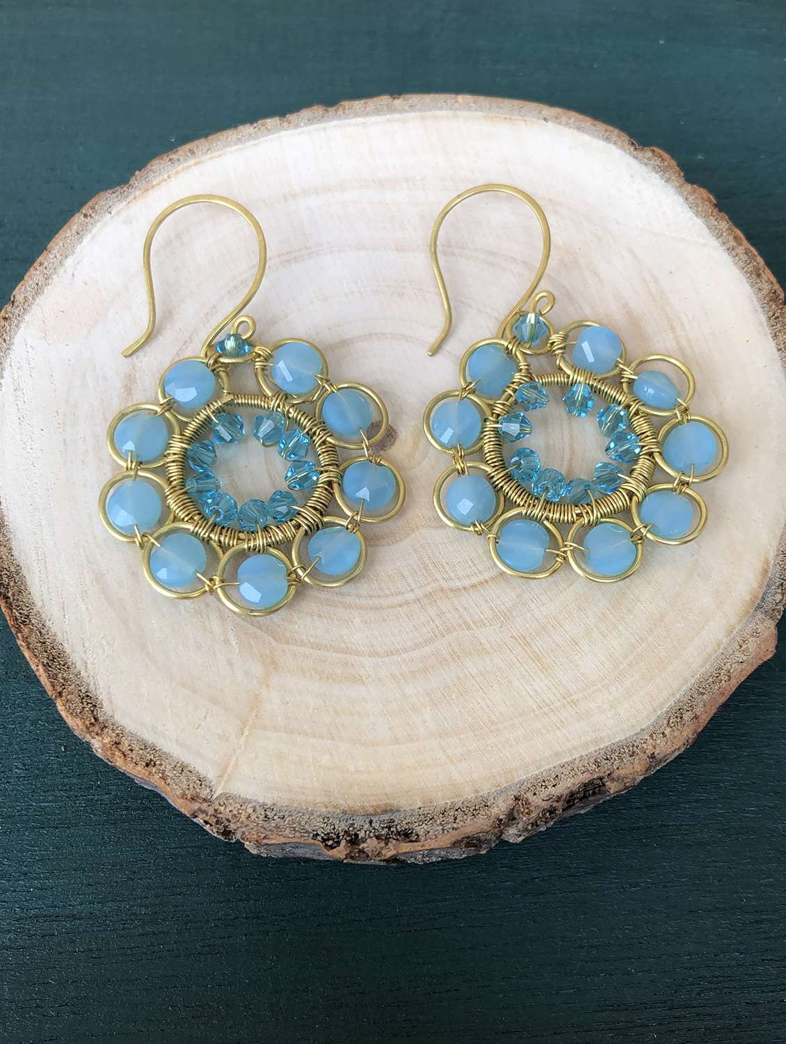 orange brass hoop earring