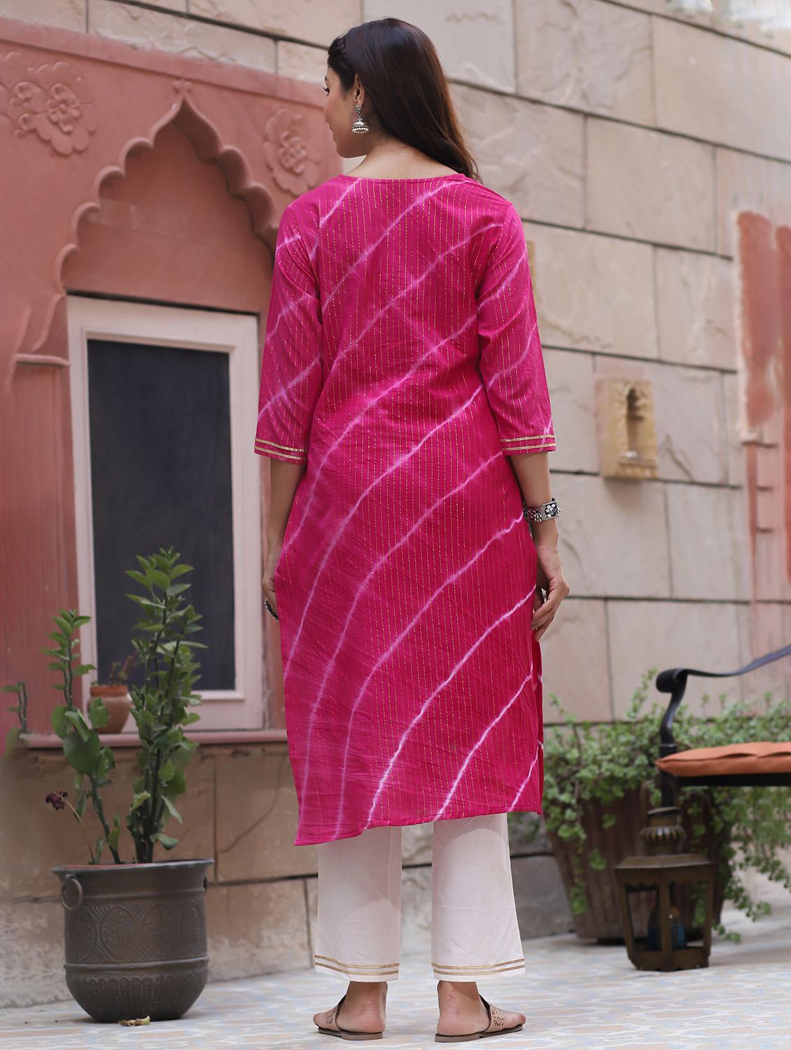 printed kurta pant dupatta set - 18875681 - Standard Image - 1