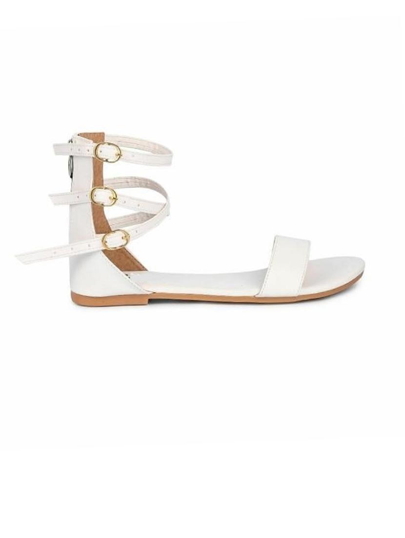 white solid gladiators sandal - 18875859 - Standard Image - 1