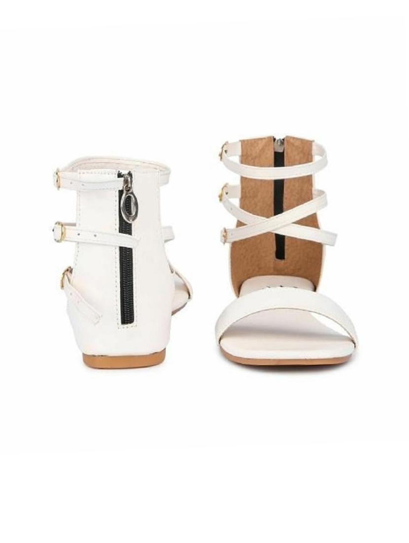 white solid gladiators sandal - 18875859 - Standard Image - 4