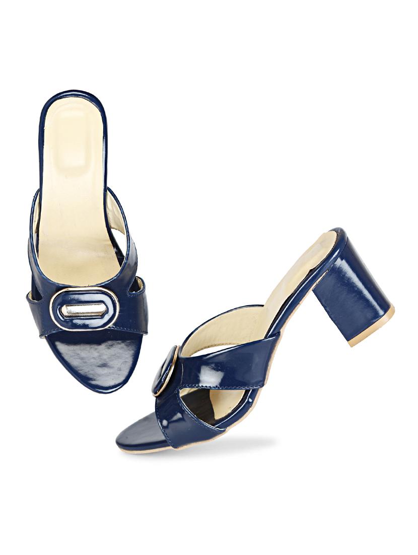navy solid slip-on sandal - 18875863 - Standard Image - 4