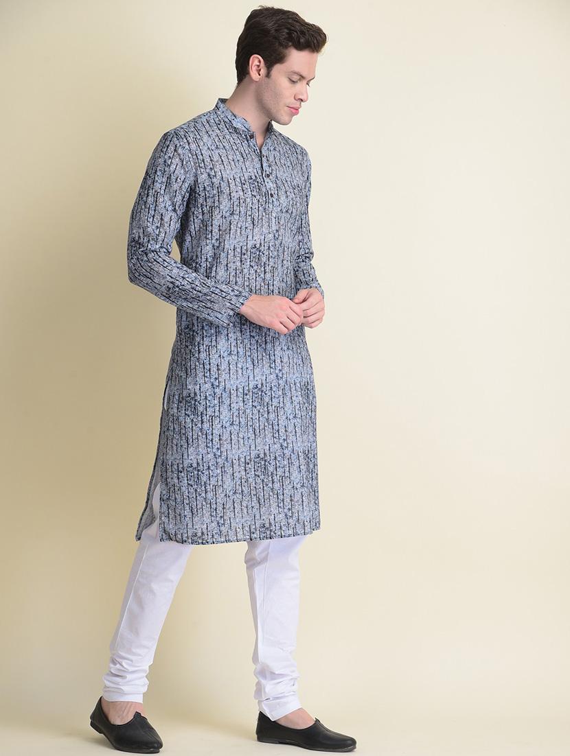 men printed kurta churidar ethnic wear set - 18876073 -  Standard Image - 1