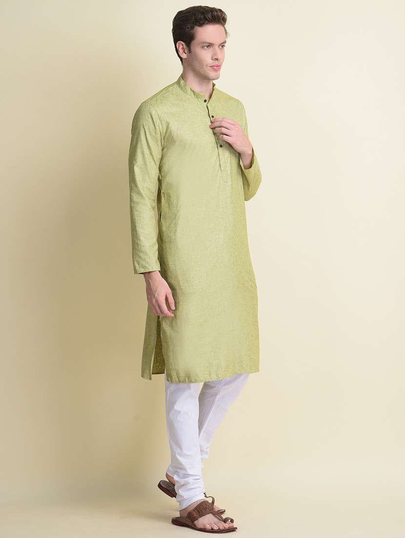 men solid kurta churidar ethnic wear set - 18876096 -  Standard Image - 1