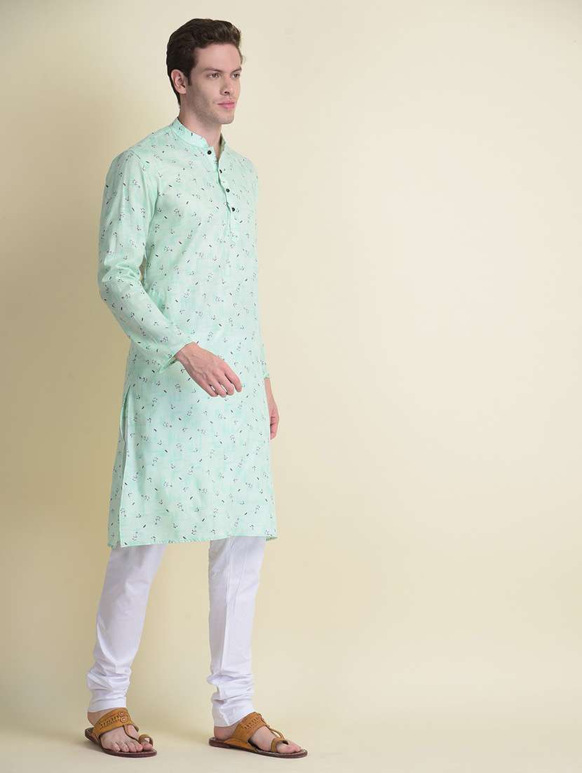 men printed kurta churidar ethnic wear set - 18876133 -  Standard Image - 1