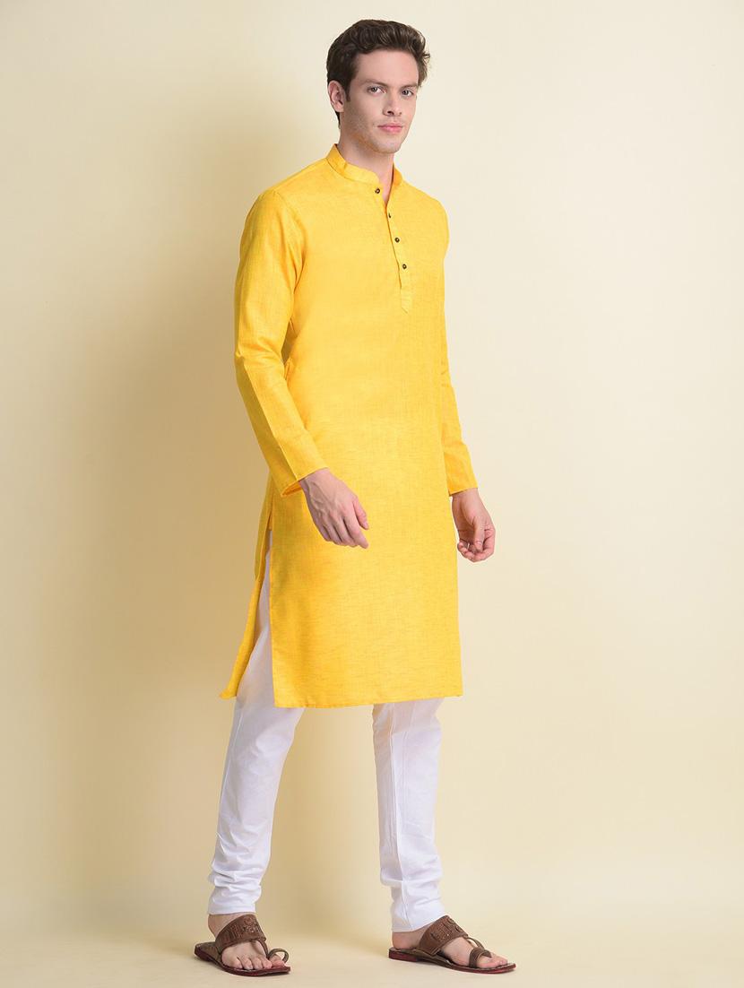 men solid kurta churidar ethnic wear set - 18876138 -  Standard Image - 1