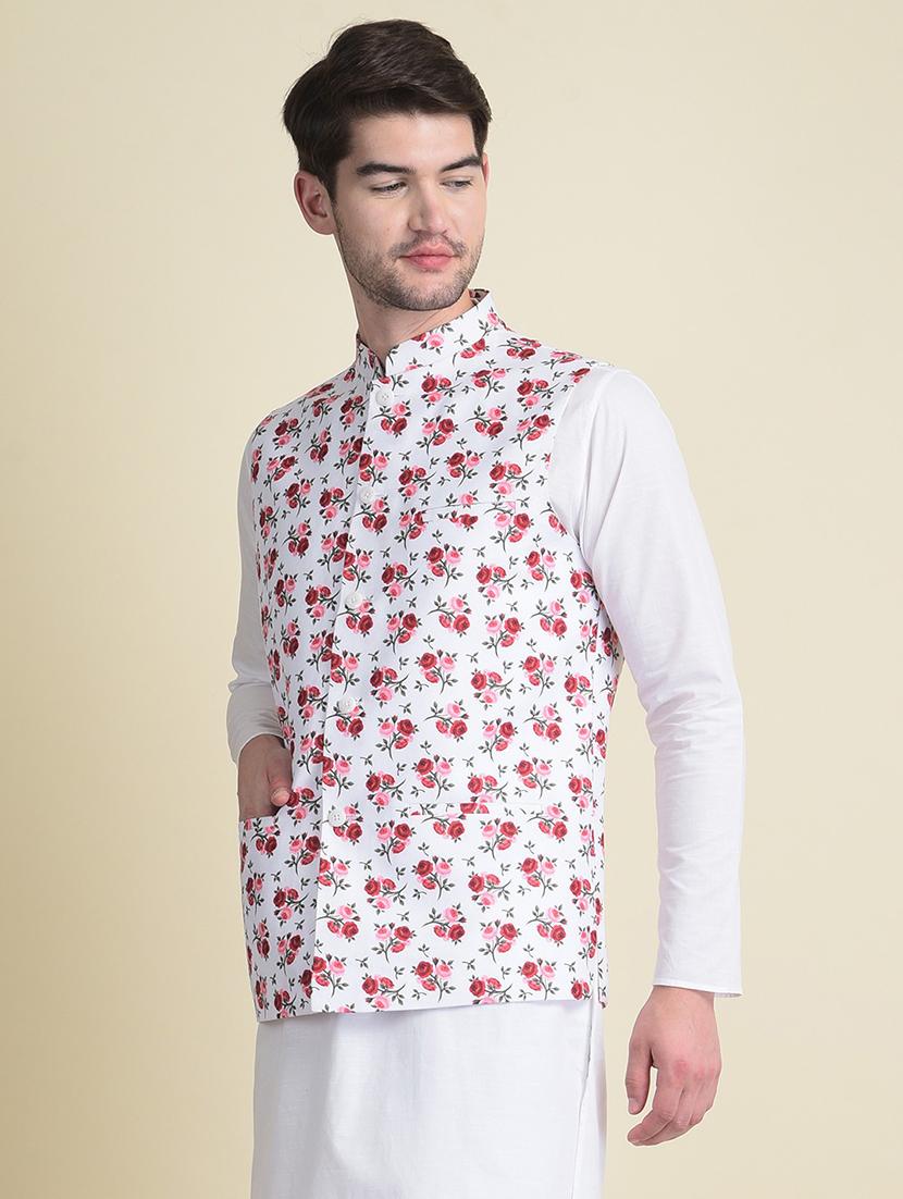 mandarin collar ethnic jacket - 18876214 - Standard Image - 1
