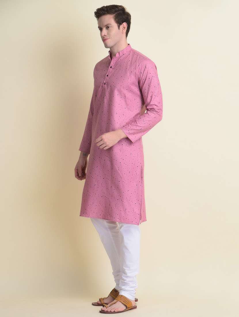 mandarin neck printed long kurta - 18876256 -  Standard Image - 1