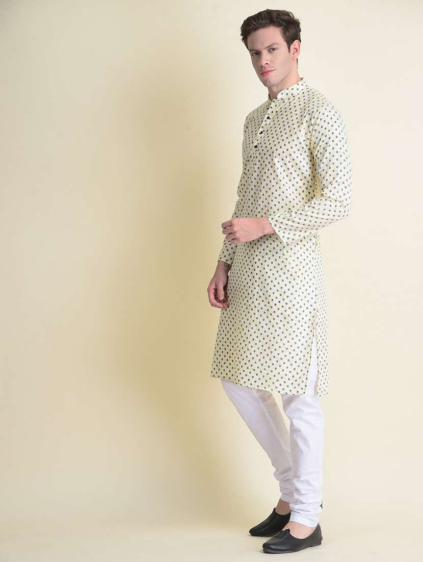 mandarin neck printed long kurta - 18876272 -  Standard Image - 1