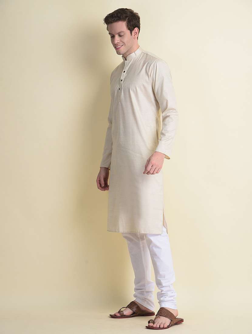 mandarin neck long sleeved long kurta - 18876278 -  Standard Image - 1