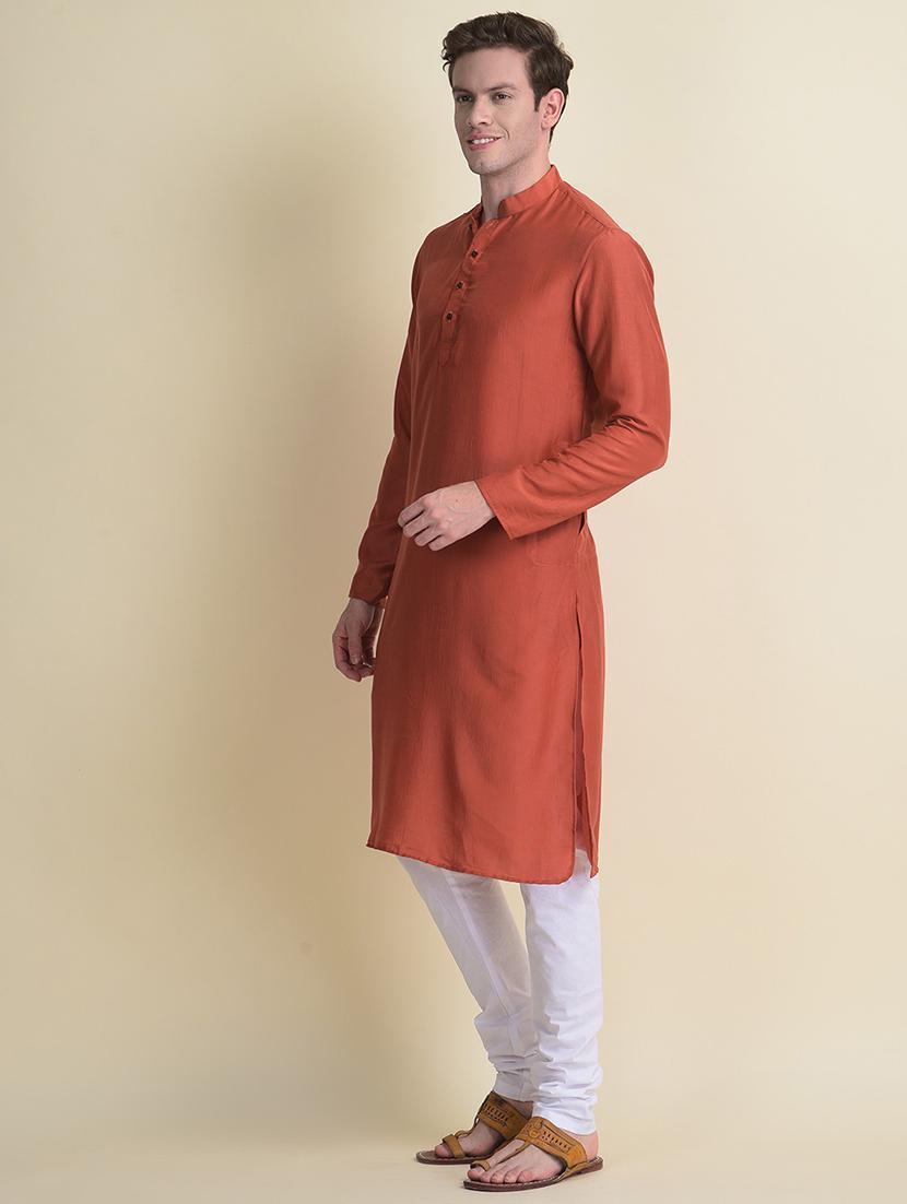 mandarin neck long sleeved long kurta - 18876316 -  Standard Image - 1