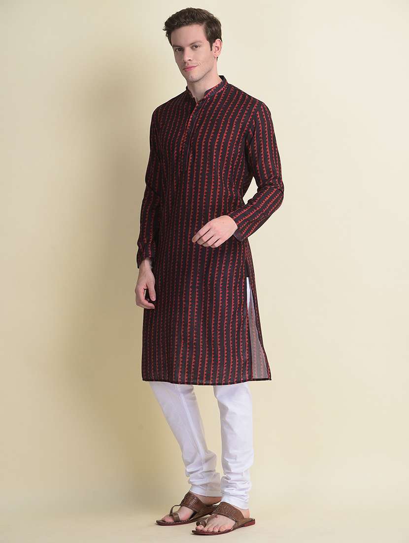 mandarin neck long sleeved kurta - 18876346 -  Standard Image - 1
