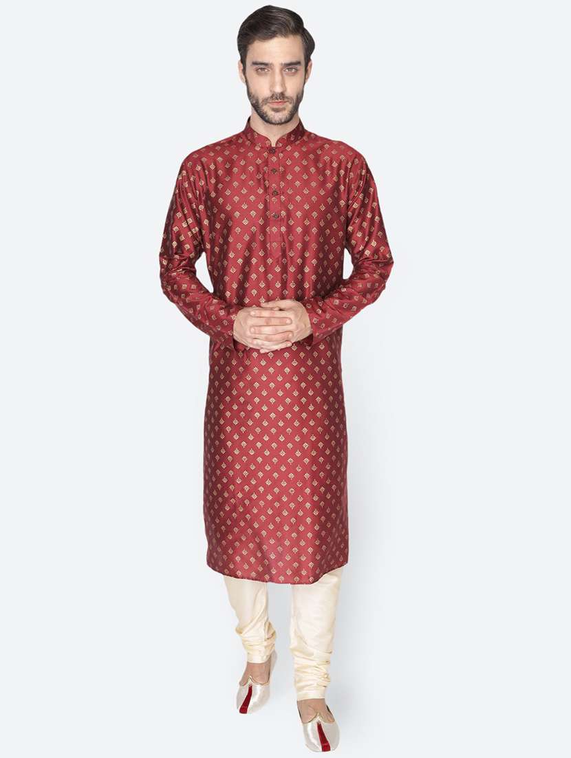mandarin neck long sleeved kurta