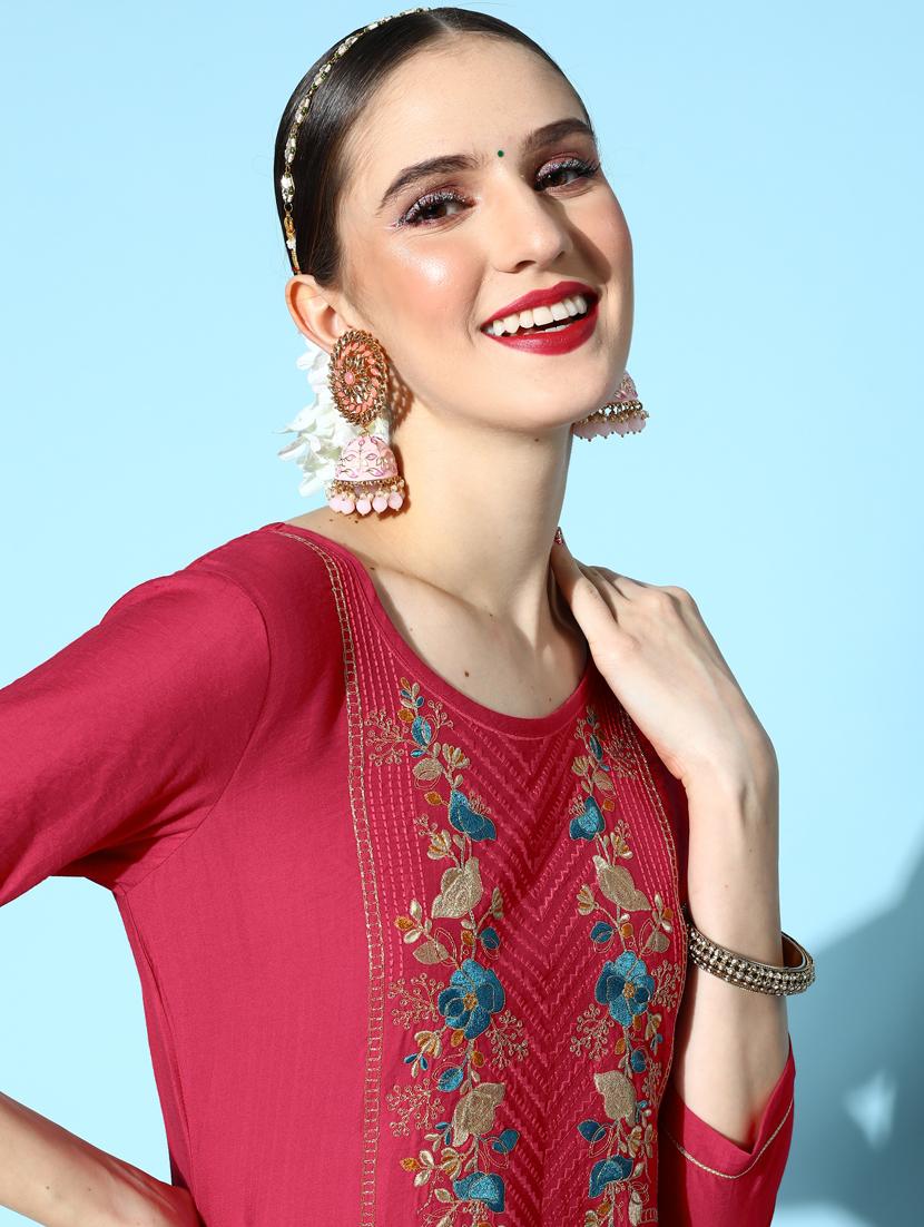 embroidered kurta set - 18876502 - Standard Image - 4