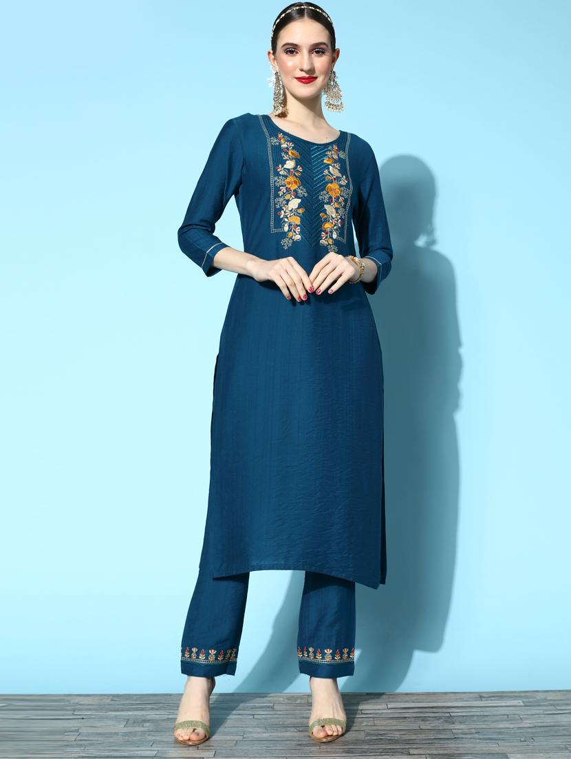 embroidered kurta set - 18876503 - Standard Image - 1