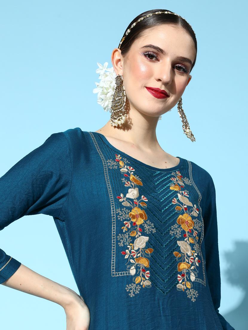 embroidered kurta set - 18876503 - Standard Image - 4