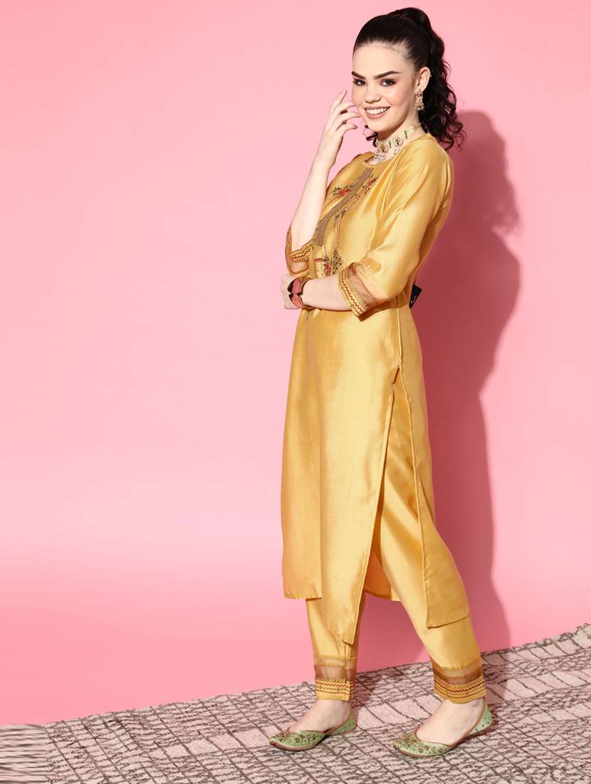 embroidered kurta set - 18876507 -  Standard Image - 1