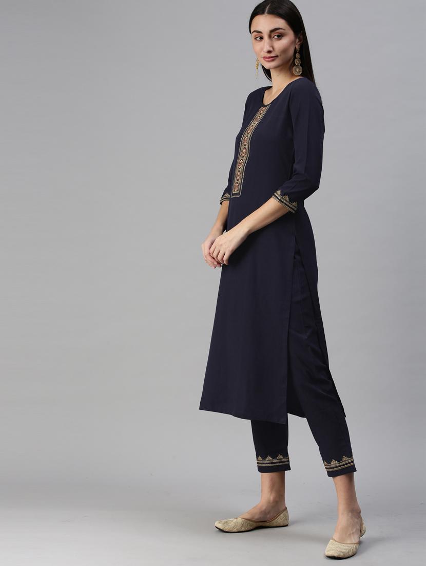embroidered kurta set - 18876515 -  Standard Image - 1