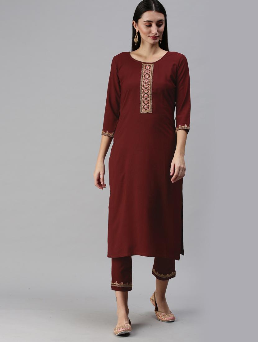 embroidered kurta set - 18876516 -  Standard Image - 1