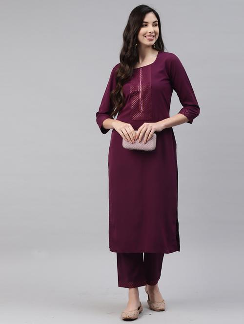sequin kurta set - 18876517 - Standard Image - 0