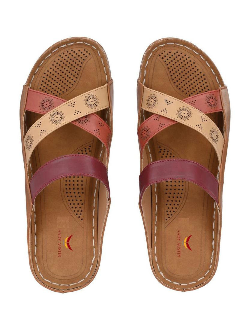 pink synthetic tstrap sandals - 18876583 - Standard Image - 4