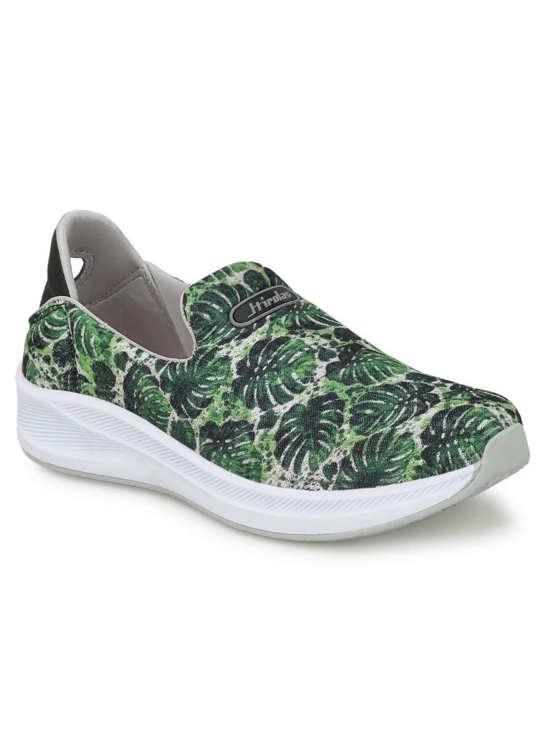 green mesh slip on sports shoes
