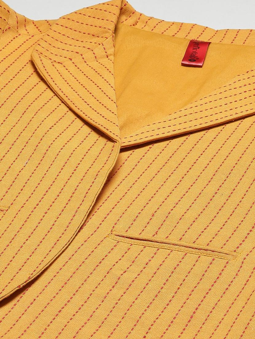 yellow cotton single breasted blazer - 18876603 - Standard Image - 4