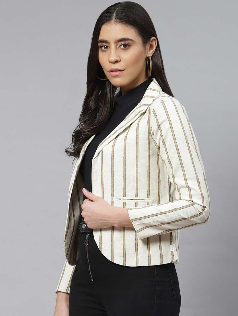 white cotton single breasted blazer - 18876604 -  Standard Image - 1