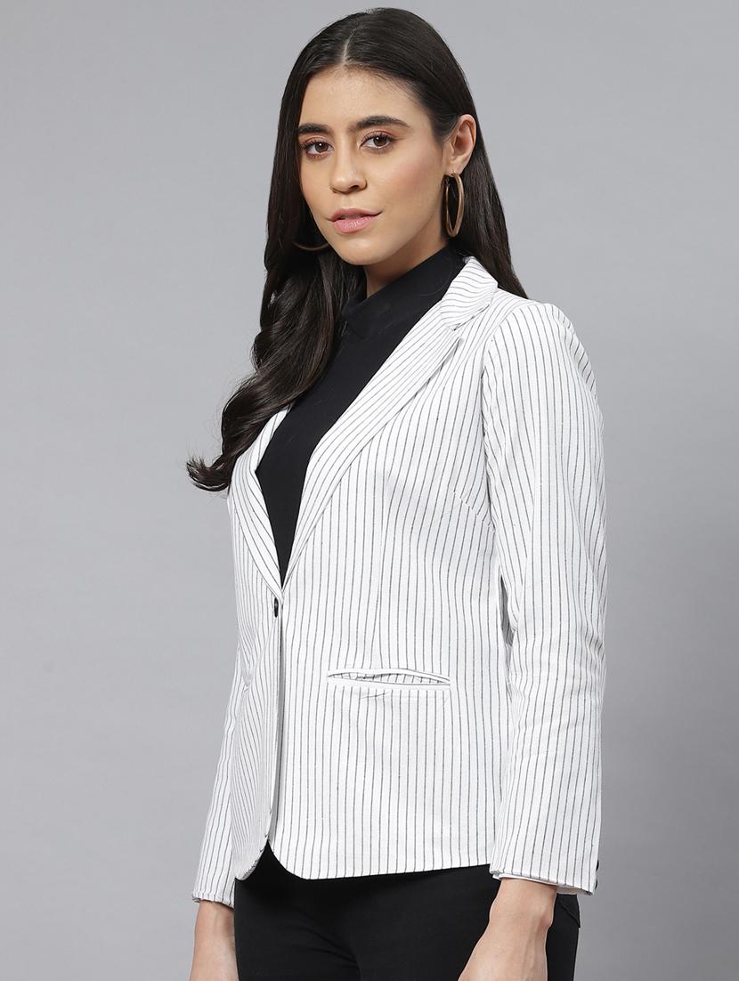 white cotton single breasted blazer - 18876606 - Standard Image - 1