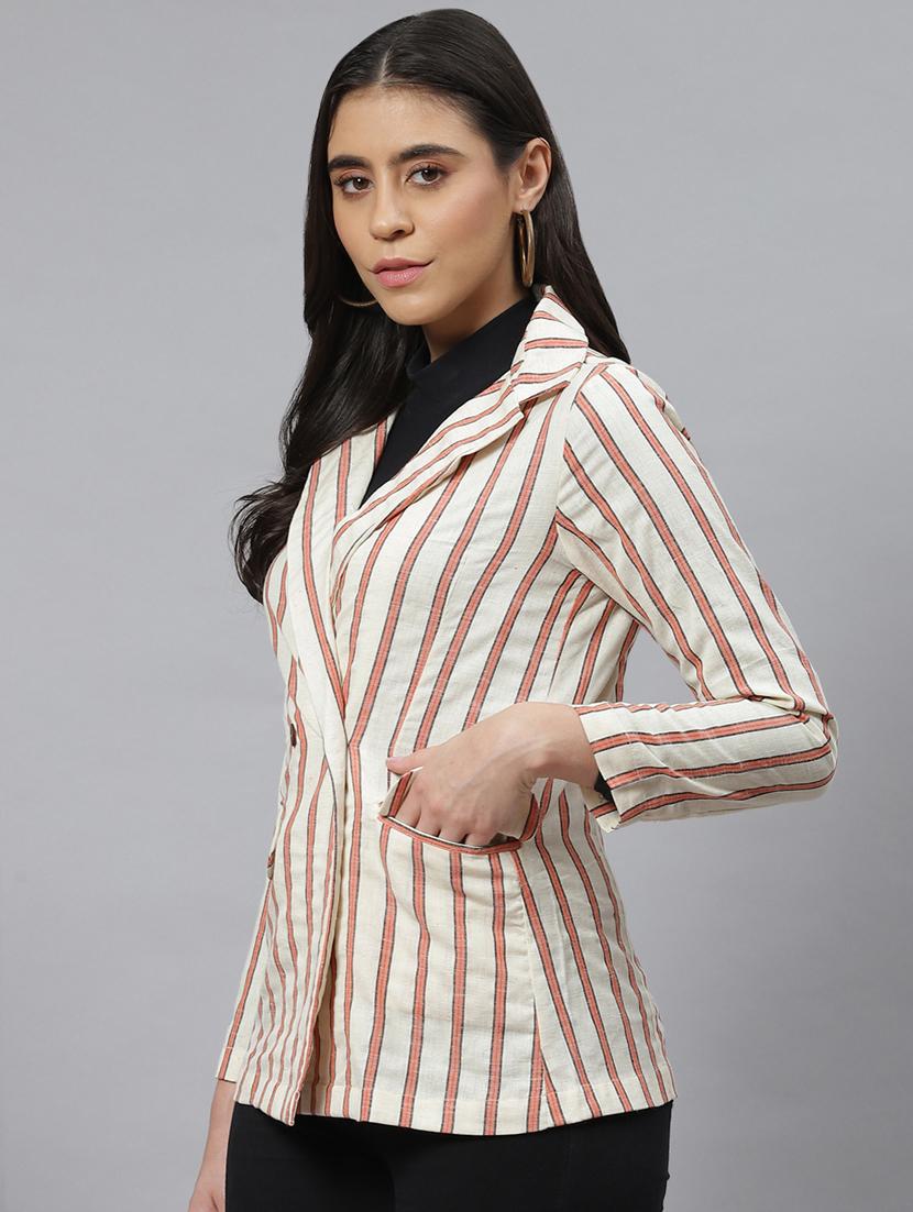 white cotton double breasted blazer - 18876611 - Standard Image - 1