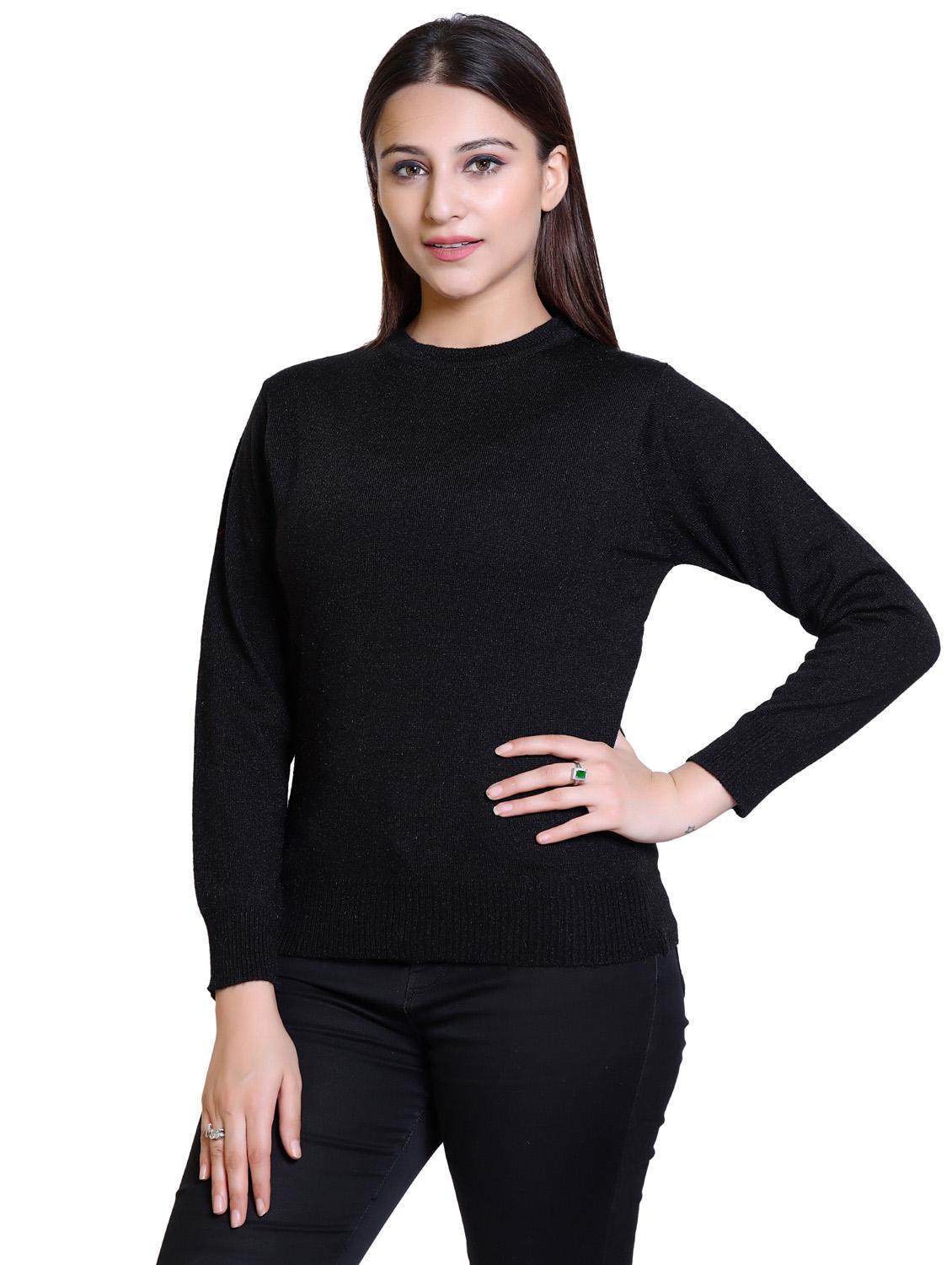 round neck solid pullover - 18878022 - Standard Image - 1