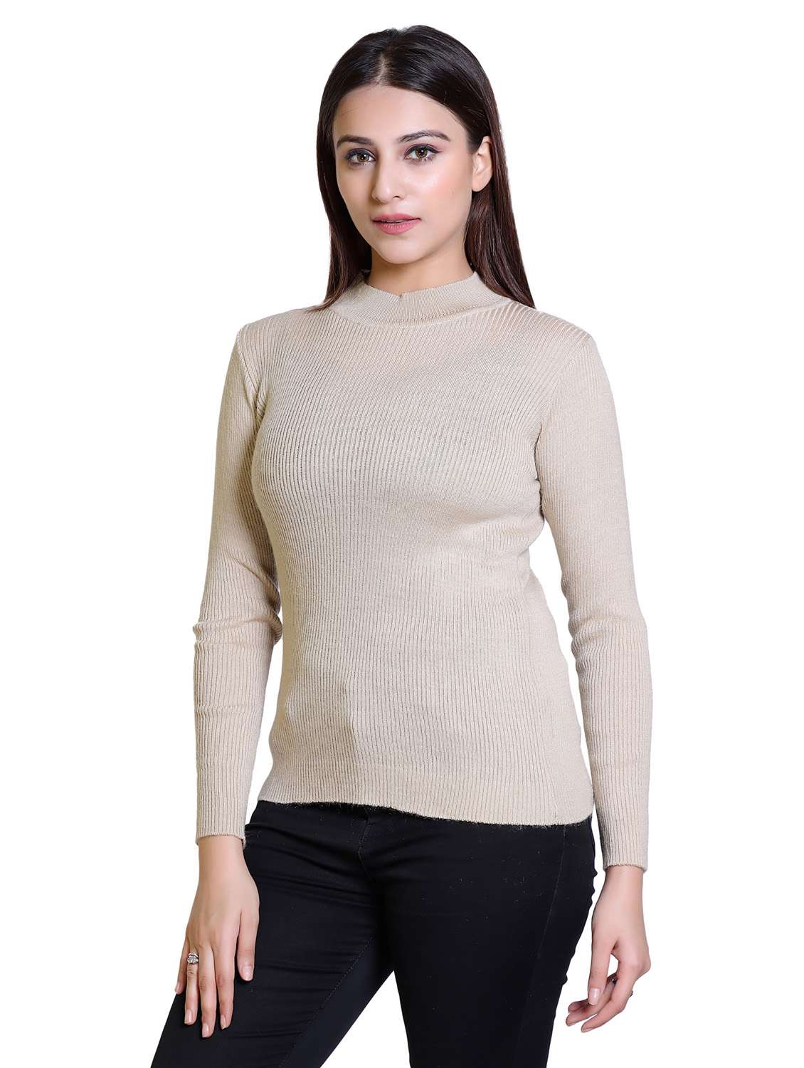 mock neck solid pullover - 18878028 -  Standard Image - 1