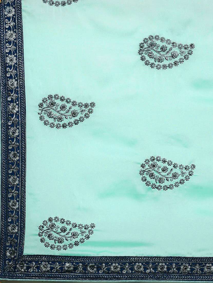 light blue georgette embroidered saree with blouse - 18879149 - Standard Image - 4