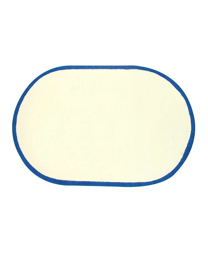 neska moda anti slip and anti skid blue microfiber oval shape floor/door mat (38x58 cm)-fm69 - 18880804 -  Standard Image - 1