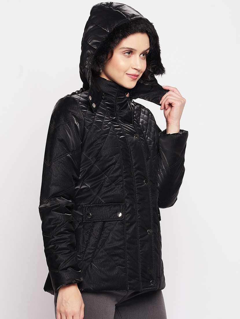 black quilted hooded jacket - 18880953 -  Standard Image - 1