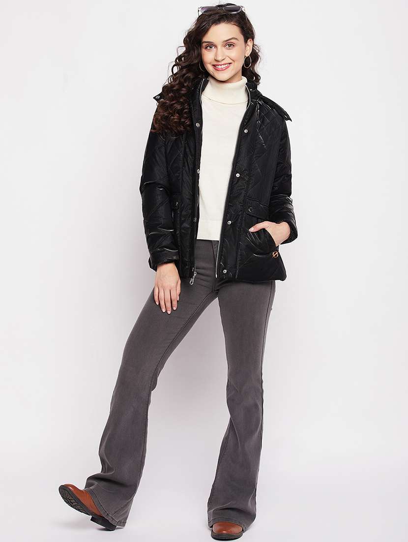 black quilted hooded jacket - 18880953 -  Standard Image - 4