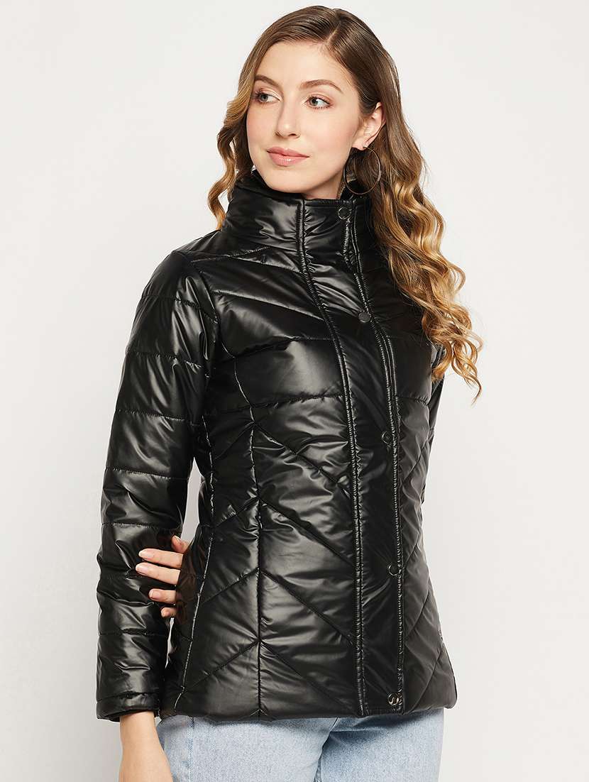 women solid long sleeve quilted jacket  - 18880954 -  Standard Image - 1