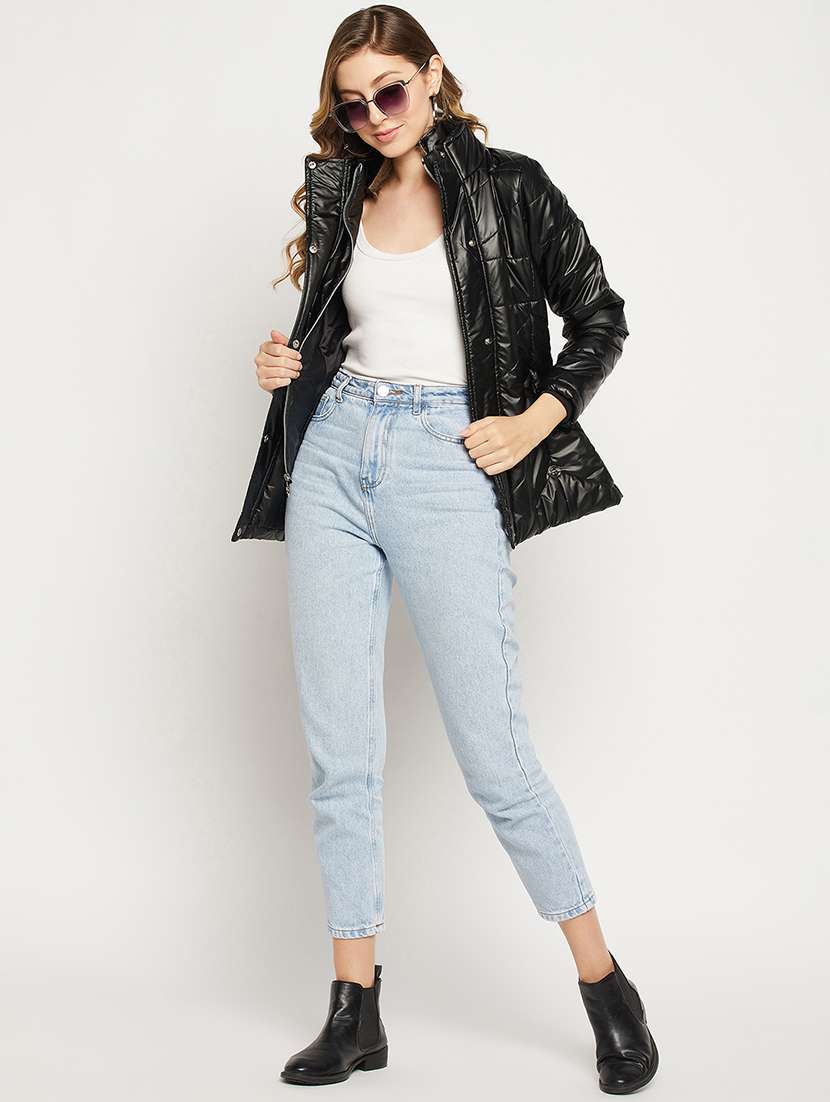 women solid long sleeve quilted jacket  - 18880954 -  Standard Image - 4